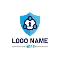 Modern tech secure logo design for business and company vector