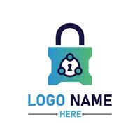 Modern tech secure logo design for business and company vector