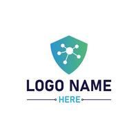 Modern tech secure logo design for business and company vector