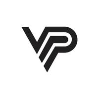 Letter Vp or Pv triangle shape modern initial logo vector