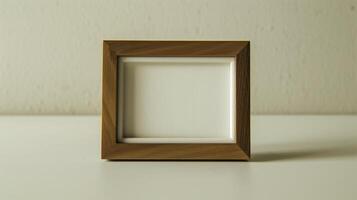 A wooden picture frame for photos, in the style of Japanese minimalism. photo
