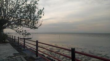 enjoying the beautiful sea view in the afternoon on the coast is very good for a design background photo