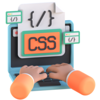 3D Illustration of style sheet language css png