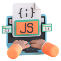 3d ilustração do script língua javascript png