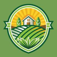 Farming Logo Illustration on solid background vector