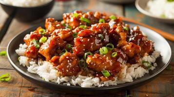 Delicious General Tso's Chicken with Rice photo
