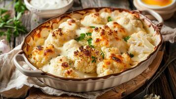 Cheesy Baked Cauliflower with Eggs and Cream photo