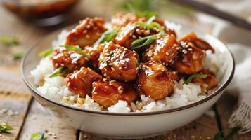 Delicious General Tso's Chicken with Rice photo