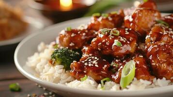 Delicious General Tso's Chicken with Rice photo