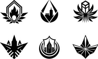 set off minimal corporate logo illustration black and white vector
