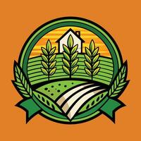Farming logo illustration design on solid background vector