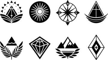 set off Modern minimal businness logo design on white background vector