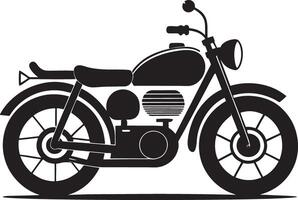 illustration of a retro motorcycle silhouette black and white vector