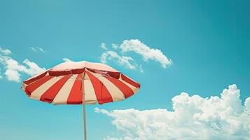 Beach Umbrella on Sky Background photo