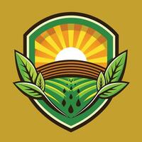 Farming Logo Illustration on solid background vector