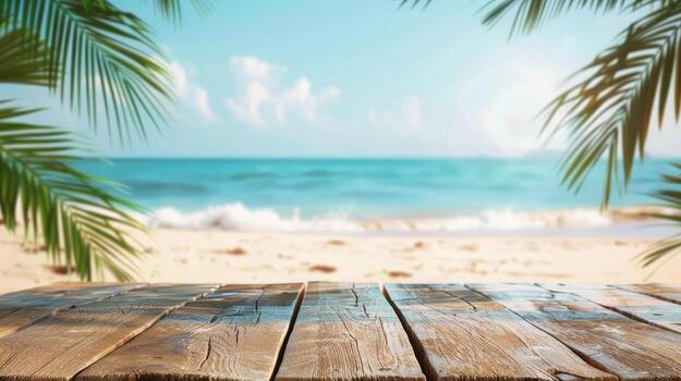 mesa en el playa foto