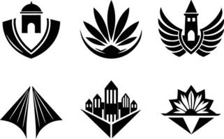 set off minimal corporate logo illustration black and white vector