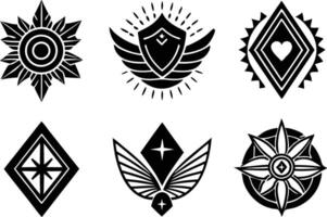 set off Modern minimal businness logo design on white background vector