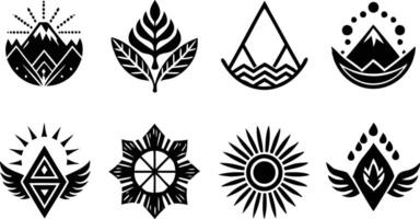 set off Modern minimal businness logo design on white background vector