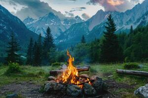 Fire Pit in Mountains photo