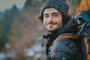 Man in Mountains photo