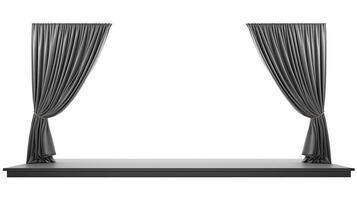 Stage with a Curtain, Isolated on White photo