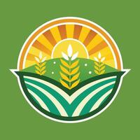 Farming Logo Illustration on solid background vector