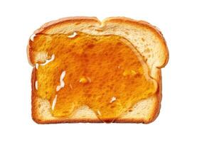 Toast with Honey, Isolated on White photo