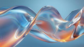 fluid glass shapes on blue background photo