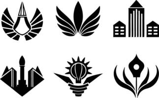 set off minimal corporate logo illustration black and white vector
