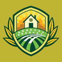 Farming Logo Illustration on solid background vector