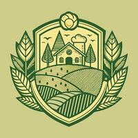 Farming logo illustration design on solid background vector