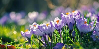 Spring Crocus Flowers photo