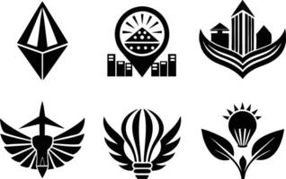 set off minimal corporate logo illustration black and white vector