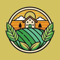 Farming logo illustration design on solid background vector