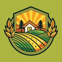 Farming logo illustration design on solid background vector