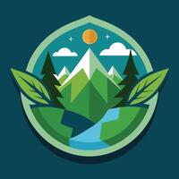 environment logo illustration on solid background vector