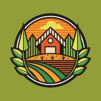Farming logo illustration design on solid background vector