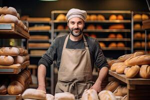 Man at Bakery - Bread Production photo