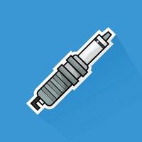 Illustration of Spark Plug in Flat Design vector