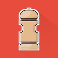 Illustration of Pepper Mill in Flat Design vector