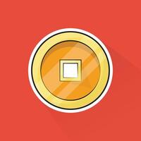 Illustration of Gold Coin in Flat Design vector