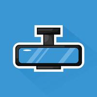 Illustration of Rear View Mirror in Flat Design vector