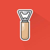 Illustration of Bottle Opener in Flat Design vector