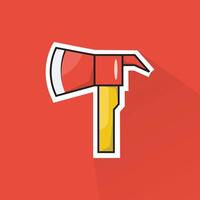 Illustration of Firefighter Axe in Flat Design vector