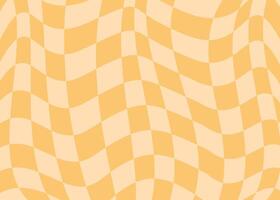 Distorted checkered pattern. Groovy retro hippie seamless pattern. Retro style psychedelic Trendy 70s style. Trippy checkerboard Vintage background. Distorted geometric pattern. Abstract monochrome. vector
