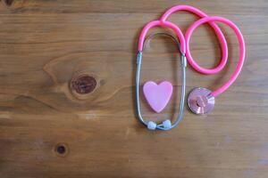 Doctors use stethoscope to listen patient heartbeat to find faults in heart disease. Doctors use stethoscope to listen patient heart rate to gather information diagnose disease and provide treatment. photo