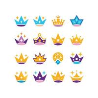 Crown or Coronet icons set concept vector