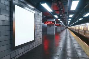 Mock up of an subway Billboard Advertisement photo
