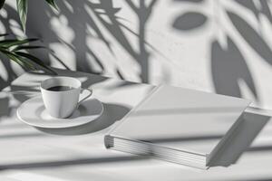 Notepads cover mockup, on bench photo
